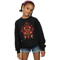 Harry Potter Girl's Christmas Fair Isle Sweatshirt in Black | Size: 7-8 Years