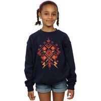 Harry Potter Girl's Christmas Fair Isle Sweatshirt in Navy | Size: 5-6 Years
