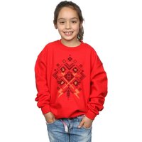 Harry Potter Girl's Christmas Fair Isle Sweatshirt in Red | Size: 12-13 Years