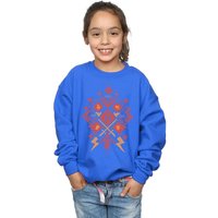 Harry Potter Girl's Christmas Fair Isle Sweatshirt in Blue | Size: 5-6 Years