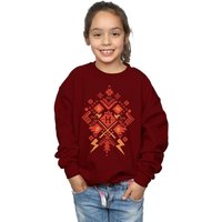 Harry Potter Girl's Christmas Fair Isle Sweatshirt in Burgundy | Size: 7-8 Years
