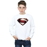 DC Comics Boy's Justice League Movie Superman Emblem Sweatshirt in White | Size: 9 Years