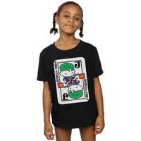 Girl's Chibi Joker Playing Card Cotton T-Shirt in | Size: 7-8 Years