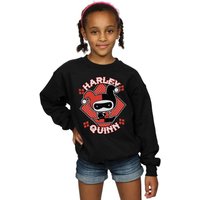 Girl's Chibi Harley Quinn Badge Sweatshirt in | Size: 7-8 Years