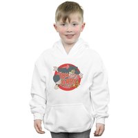 Tom & Jerry Boy's Classic Catch Hoodie in White | Size: 5-6 Years