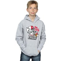 Tom & Jerry Boy's Cat & Mouse Chase Hoodie in Grey | Size: 7-8 Years
