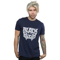 Marvel Men's Black Panther Worded Emblem T-Shirt in Navy | Size: 2XL