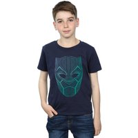 Marvel Boy's Black Panther Tribal Mask T-Shirt in Navy | Size: 7-8 Years