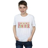 Marvel Boy's Black Panther Tribal Logo T-Shirt in White | Size: 7-8 Years