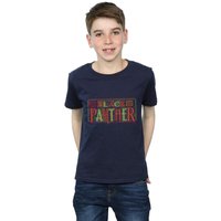 Marvel Boy's Black Panther Tribal Logo T-Shirt in Navy | Size: 12-13 Years