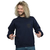 Panther On Chest Print Sweatshirt Navy