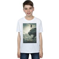 Marvel Boy's Black Panther Poster T-Shirt in White | Size: 9 Years