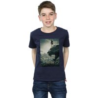 Marvel Boy's Black Panther Poster T-Shirt in Navy | Size: 9 Years
