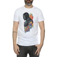 Marvel Men's Black Panther Profile T-Shirt in White | Size: Medium
