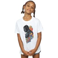 Marvel Girl's Black Panther Profile Cotton T-Shirt in White | Size: 9 Years