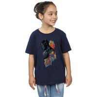 Marvel Girl's Black Panther Profile Cotton T-Shirt in Navy | Size: 7-8 Years