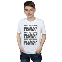 The Big Bang Theory Boy's Knock Knock Penny Cotton T-Shirt in White | Size: 5-6 Years