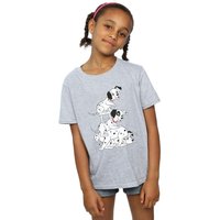 101 Dalmatians Girl's Chair Cotton T-Shirt in Grey | Size: 12-13 Years