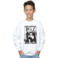 Disney Boy's Every Fairy Tale Needs A Villain Sweatshirt in White | Size: 7-8 Years
