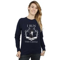 Disney Women's Maleficent I Run This Castle Sweatshirt in Navy | Size: Large