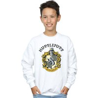 Harry Potter Boy's Hufflepuff Sweatshirt in White | Size: 12-13 Years