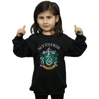 Harry Potter Girl's Slytherin Crest Sweatshirt in Black | Size: 9 Years