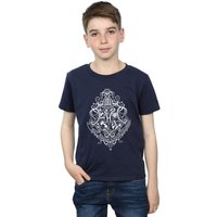 Harry Potter Boy's Hogwarts Draco Dormiens Crest T-Shirt in Navy | Size: 5-6 Years