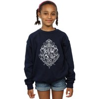 Harry Potter Girl's Hogwarts Draco Dormiens Crest Sweatshirt in Navy | Size: 12-13 Years