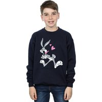 Looney Tunes Boy's Bugs Bunny In Love Sweatshirt in Navy | Size: 7-8 Years