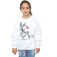 Looney Tunes Girl's Bugs Bunny In Love Sweatshirt in White | Size: 5-6 Years