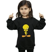 Looney Tunes Girl's Tweety Angry Sweatshirt in Black | Size: 5-6 Years