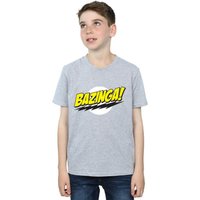 The Big Bang Theory Boy's Bazinga Cotton T-Shirt in Grey | Size: 9 Years