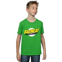 The Big Bang Theory Boy's Bazinga Cotton T-Shirt in Green | Size: 7-8 Years