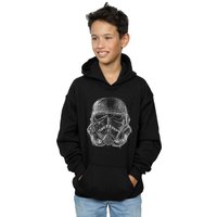 Star Wars Boy's Stormtrooper Scribble Helmet Hoodie in Black | Size: 9 Years