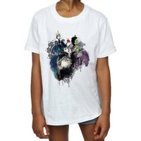 Disney Girl's Villains Sketch Cotton T-Shirt in White | Size: 5-6 Years