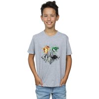 Harry Potter Boy's Hogwarts Painted Crest T-Shirt in Grey | Size: 9 Years