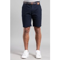 Kensington Eastside Men's Cotton Twill Belted Chino Short in Dark Navy | Size: 2XL