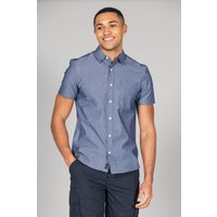 Cotton Short Sleeve Button Up Printed Shirt Chest Pocket Mid