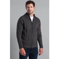 Zip Through Funnel Neck Ribbed Cardigan
