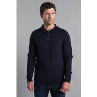 Cotton Knitted Long Sleeve Polo Dark