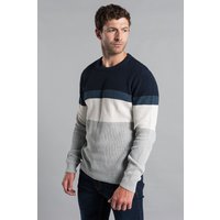 Striped Waffle Knit Jumper Crew Neck