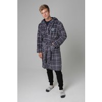 Tokyo Laundry Men's Check Print Dressing Gown in Grey | Size: Medium