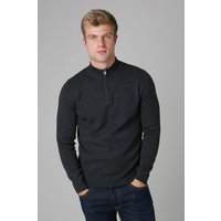 Cotton Blend Half Milano Zip Neck Jumper