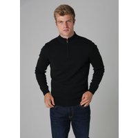 Cotton Blend Half Milano Zip Neck Jumper