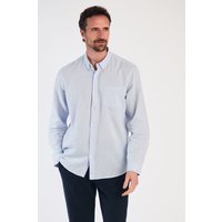 Linen Blend Long Sleeve Button Up Shirt Chest Pocket