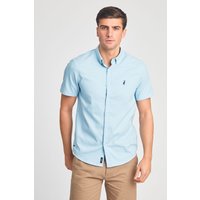 Cotton Oxford Short Sleeve Shirt Blue
