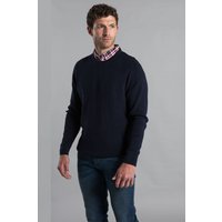 Mock Checked Shirt Crew Neck Jumper Dark