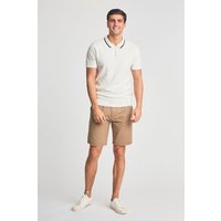 Cotton Short Sleeve Zip Neck Polo Shirt