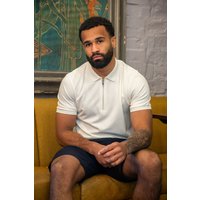 Short Sleeve Zip Neck Polo Shirt