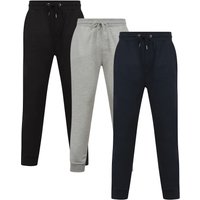3 Pack Cuffed Joggers Logo Badge